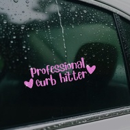1pc Professional Curb Hitter Hearts Rainbow Glitter Vinyl Sticker, Self-Adhesive, Conceals Scratches