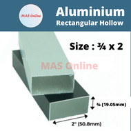 3/4 x 2 Aluminium Hollow Rectangular Hollow / Segi Empat Hollow / Bar Berongga Aluminium 长方通 -2ft/ 4ft/ 6ft/ 8ft MASONLINE
