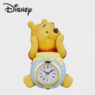 【日本正版授權】小熊維尼 造型時鐘 滑動式秒針/靜音時鐘/指針時鐘 維尼/Winnie 迪士尼