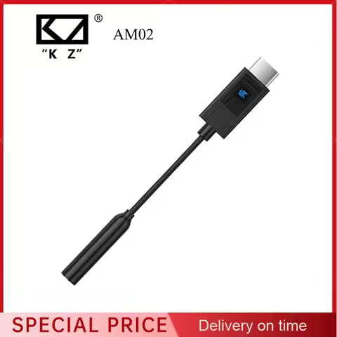 KZ AM02 Portable Digital Earphones Amplifier USB DAC Tuning Type-c To 3.5mm Adapter Cable with DAC C