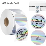 For Phomemo 241BT 246S D520 Hologram Label 50mm Silver Laser Grade Thank You Card Sticker Birthday B