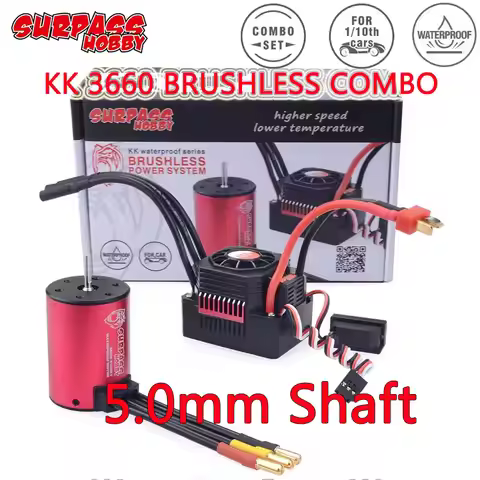 SURPASS HOBBY KK Brushless Combo 3660 Motor w/ 60A/80A/120A ESC 5.0mm Shaft For 1/10 1/12 1/14 1/16 