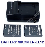 EN-EL12 \ ENEL12 แบตเตอรี่ \ แท่นชาร์จ \ แบตเตอรี่พร้อมแท่นชาร์จสำหรับกล้องนิคอน Battery \ Charger \