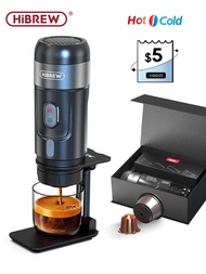 HiBREW เครื่องชงกาแฟแบบพกพาสำหรับรถยนต์ &amp; Home,เครื่องชงกาแฟ Expresso DC12V Fit Nexpresso Dolce Pod แคปซูลผงกาแฟ H4A