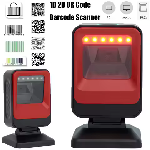 Leshine HD Camera 1D 2D QR Code Barcode Scanner Desktop Wired Barcode Reader for PC Laptop Window PO