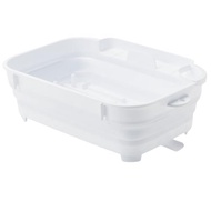 ISETO Drainer Rack Foldable Drainer Basket White 6.8L W39.8 x D27.6 x H6~12.5cm Made in Japan Heat r