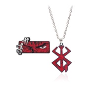 SONGCHANGJEWELRY Manga B-erserk Behelit Necklace Keychain - Brand Of Sacrifice Logo Blood Red Berser