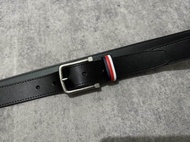 ✁∏❁ Tommy Hilfiger Tommy Printed Leather Band Black Casual Belt Slight Imperfections