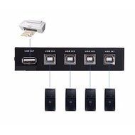 1 to 4 Port Printer Splitter with Switch - 4Port 1A4B Switch