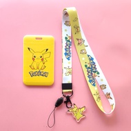 Kids Lanyard  MRT Bus Card Holder Cute Name Keychain Pokemon Pikachu Cute Stationery