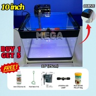 Aquarium Kaca Tebal 10 inch Set Combo Fish Tank