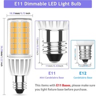 E11 LED Bulb Dimmable 5W, 50W E11 Halogen Bulb Replacement, UL CUL Listed, Warm White 3000K, E11 Bul