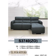 UTL FURNITURE SOFA S3740[3SEATER L SHAPE][CAN CHOOSE CASA LEATHER OR WATER RESISTANCE FABRIC][DELIVERY IN WEST MALAYSIA]