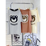 SD205 Set of women's STRAWBERRY BEAR long pants to wear at home and out on the street, beautiful and