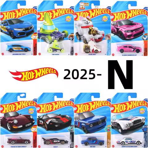 Hot Wheels 2025-N Case Alloy Cars,1:64 Diecast Model Vehicles,Porsche 911 Ford GT BMW Honda Feline L