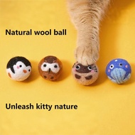 Cat Toys Cat Ball Toy - Pet Toy Handmade Wool Enriching Prey Ball Cute Cartoon Pet Accompanying Educ