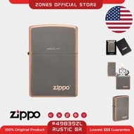 🇺🇸 Zippo 49839ZL Rustic Bronze with Logo | Windproof Lighter | 100% Original | Made in USA