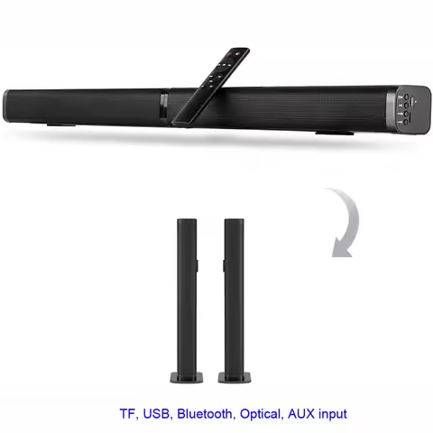 Ultra slim Detachable Bluetooth TV Sound bar 37 inch wireles speaker built-in subwoofer soundbar wit