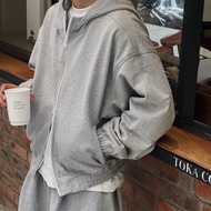 AGOB - 2-WAY ZIPPER WIDE FORM HOODIE - ESSENCE HOODIE