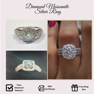 Lady's Ring Moissanite Ring 1.2 ct Round Cut Silver Ring