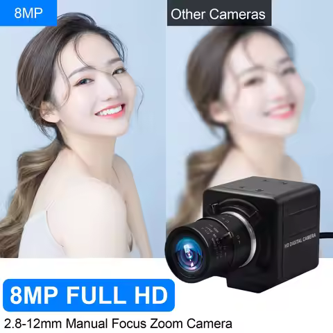 ELP 8MP USB Camera Varifocal CS 2.8-12mm Lens 4X Optical Zoom IMX179 Industrial Webcam Free Driver f
