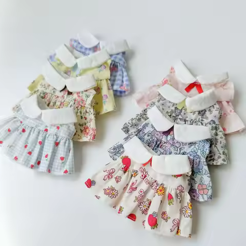 For mini labubu baby clothes Floral Lace Skirt For labubu 4.0 The Monsters Pin for Love Series outfi
