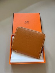 Hermes 金棕色❌黃色鎖鏈絲巾短夾