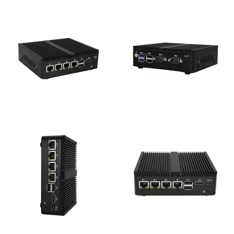 Fanless Soft Router Computer with J4125 Processor 4 Lan 2.5G Ethernet Ports Pfsense Linux Firewall M