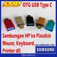 Sambungan OTG USB Type C untuk HP SAMSUNG M11 M12 M11S 5G M20 M21 M21S M22 M30 M31 M31S M32 M02S M40 M51 M62 A20S A21S A22S A30S A31S A32S A40S A41S A42S A50S A51S A52S A60S A61S A62S A70S  Ke Flashdisk Mouse Keyboard Printer