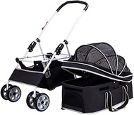 Pet Stroller for Small Medium Dogs and Cats Puppy Strolling Cart Detachable Carrier with Removable L