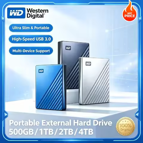 2026 New Western Digital WD My Passport Ultra Portable External HDD 1TB 2TB 4TB USB 3.1 for Laptop D