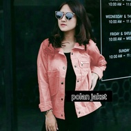 Jaket Polan Pink Dusty Polan Jaket Fashion Jaket Modis Wanita