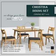 SET MEJA MAKAN 4 KERUSI/SET MAKAN/CHRISTINA DINING SET/DINING ROOM SET/SOLID WOOD DINING SET/DINING 