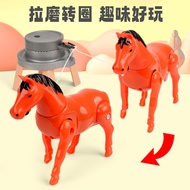 Push Sanding Donkey Electric Simulation Pony Walking Little Donkey Pulling Cart Toy Pile Horse