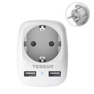【Best value】 Tessan Electric Extension Power Strip With Switch 3 Eu Outlets 3 Usb Ports 6 In 1 Cube