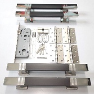 35CM FLAT SQUARE HOUSE DOOR HANDLE 35.06 KK JMJ COMPLETE SET (D451@2, D42, D41@2)