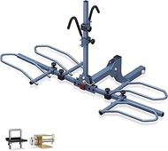 Bike Hitch Rack, Wobble Free Smart Tilting Bike Rack, Foldable 2-Bike Rack for Standard, Fat Tire an
