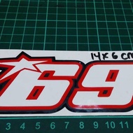 Cutting Sticker 69 Nicky Hayden 14cm