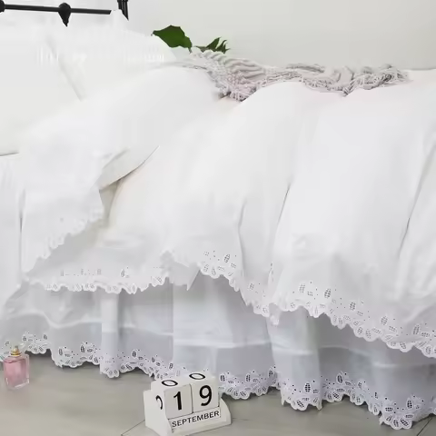 Elegant Bedding Set Ruffle Lace King Size Bedding Set Luxury Bedding Sets Duvet Cover Home Quilt Cas