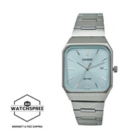 [Watchspree] Casio Mens Analog Square Dial Stainless Steel Band Watch MTPB185D-2A2 MTP-B185D-2A2