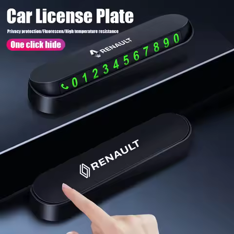 Car Hidden Temporary Parking Plate Fluorescen Phone Number Plate For Renault Clio Sandero Captur Meg