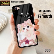 Case Oppo F7 Youth - New Case Glossy casing hp Oppo F7 Youth [Plastic CUTE CAT] - AGM Case softcase glass casing handphone Oppo F7 Youth Most Selling - casing hp - casing Oppo F7 Youth For Men And Women - TOP CASE