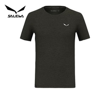 【SALEWA 義大利】EAGLE MINILOGO MERINO T-SHIRT 男 短袖羊毛T恤｜運動上衣 排汗衣/ 深橄欖綠 (5280)/ 48 / M