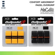Bullpadel Absorbent Padel Overgrip Negro Amarillo Anti-Slip Wet Hand Overgrip/