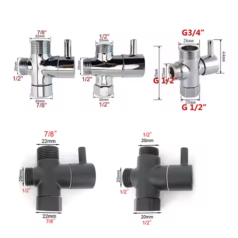 Stainless steel G7/8" G1/2" G3/4" Diverter Valve 3 way Water Separator toilet Shower Head Tee T Adap