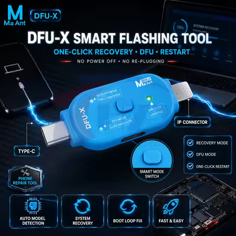 MaAnt DFU-X Smart DFU Recovery Adapter One-Click Reboot Flashing Instrument Auto Detection For iPhon
