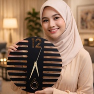 Jam Dinding Wall Clock Modern Wooden Clock Jam Dinding Aesthetic Ruang Tamu Gift Shop
