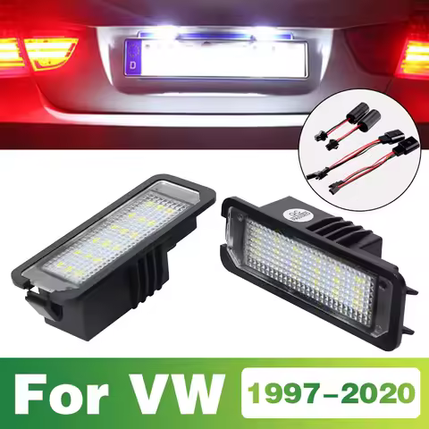 LED License Plate Lights Bulb Lamps Car Accessories For VW POLO 6N 6R 9N Golf 4 5 6 MK4 MK5 MK6 Pass
