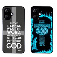 Phone Case cover for Infinix Smart 10 Bible verse John 1 1 aesthetic black Protection