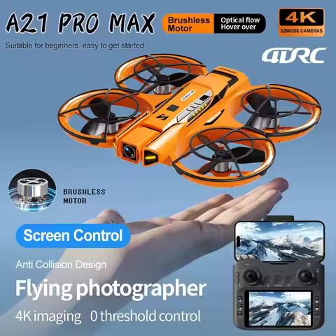 NEW A21 PRO Drone 8K Professional 4K HD Dual Cameras with screen RC Brushless Motor Obstacle Avoidan